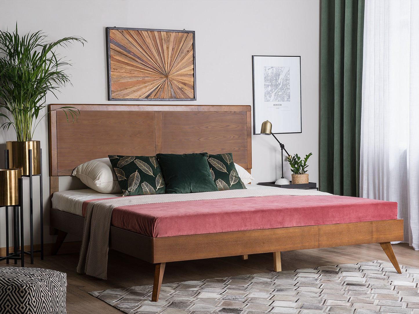 Bett mit Lattenrost ISTRES 160 x 200 cm Dunkle Esche