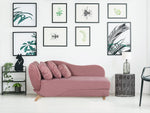 Chaiselongue Samtstoff rosa mit Bettkasten linksseitig MERI