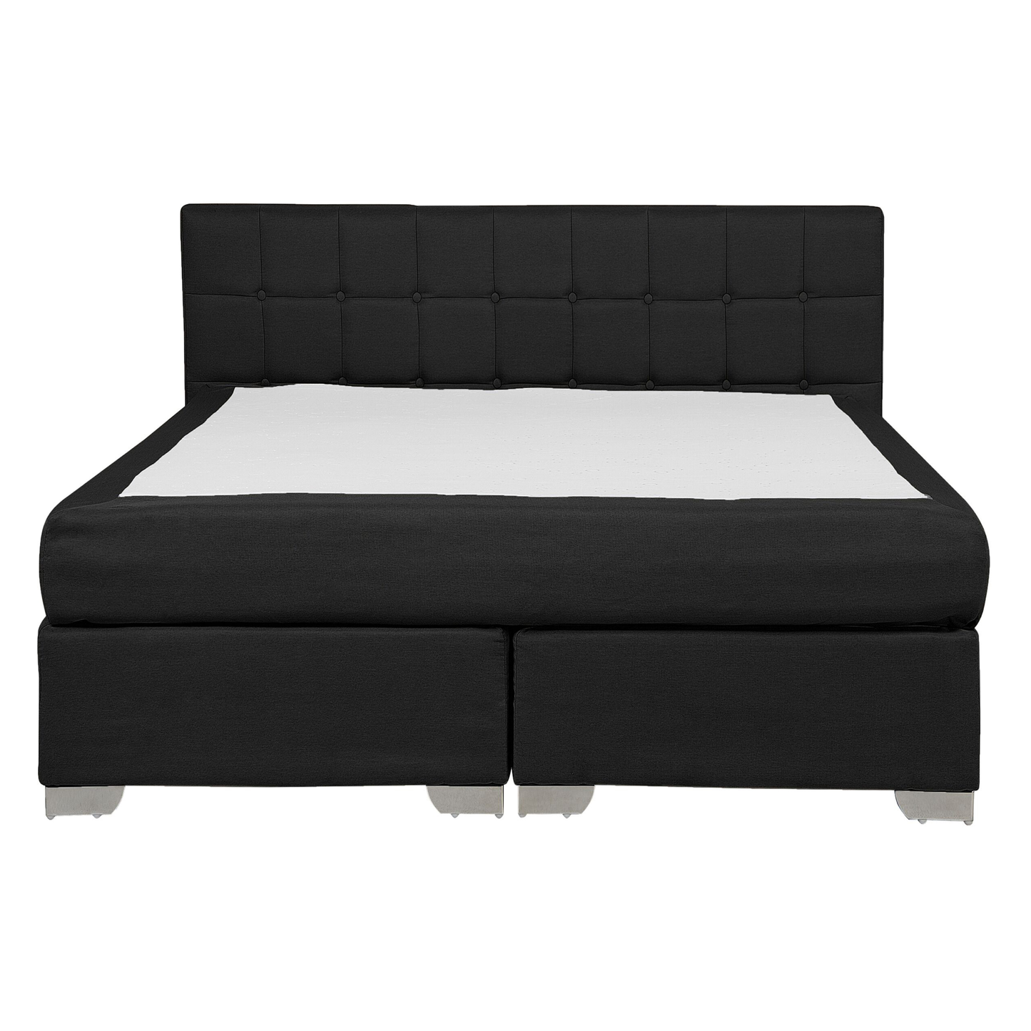 Boxspringbett Stoff ADMIRAL 140 x 200 cm Schwarz