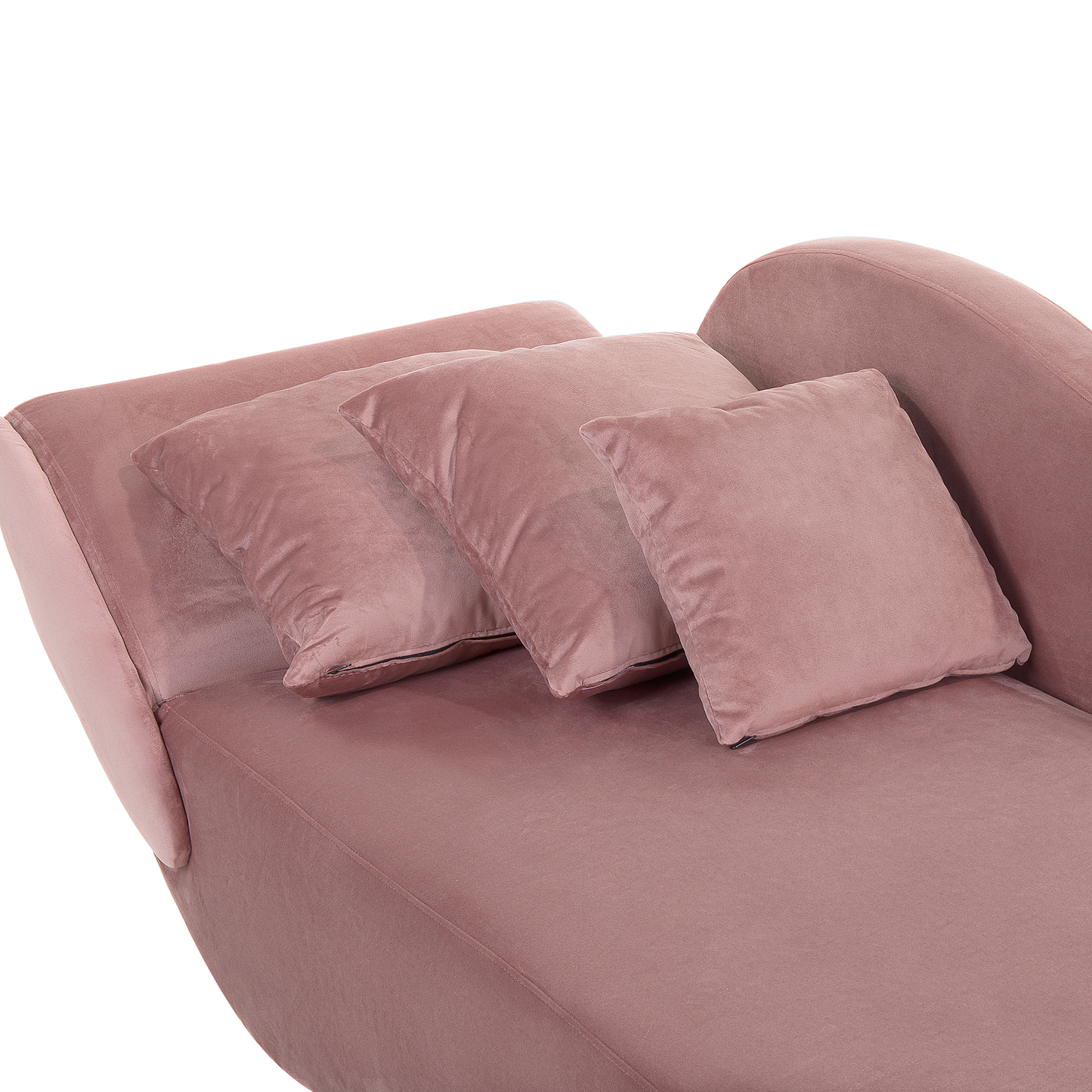 Chaiselongue Samtstoff rosa mit Bettkasten linksseitig MERI