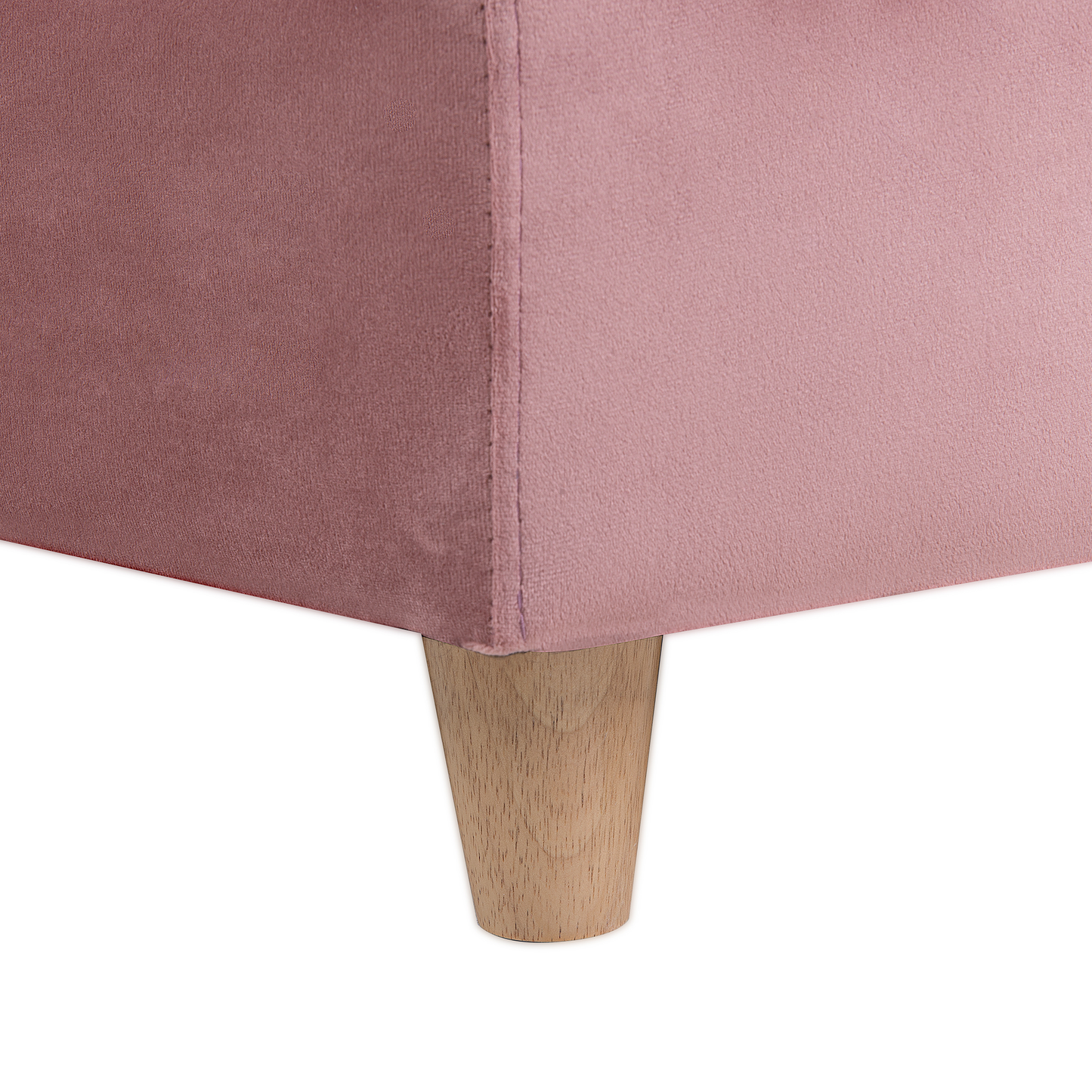 Chaiselongue Samtstoff rosa mit Bettkasten linksseitig MERI