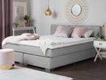 Boxspringbett Stoff ADMIRAL 140 x 200 cm Hellgrau