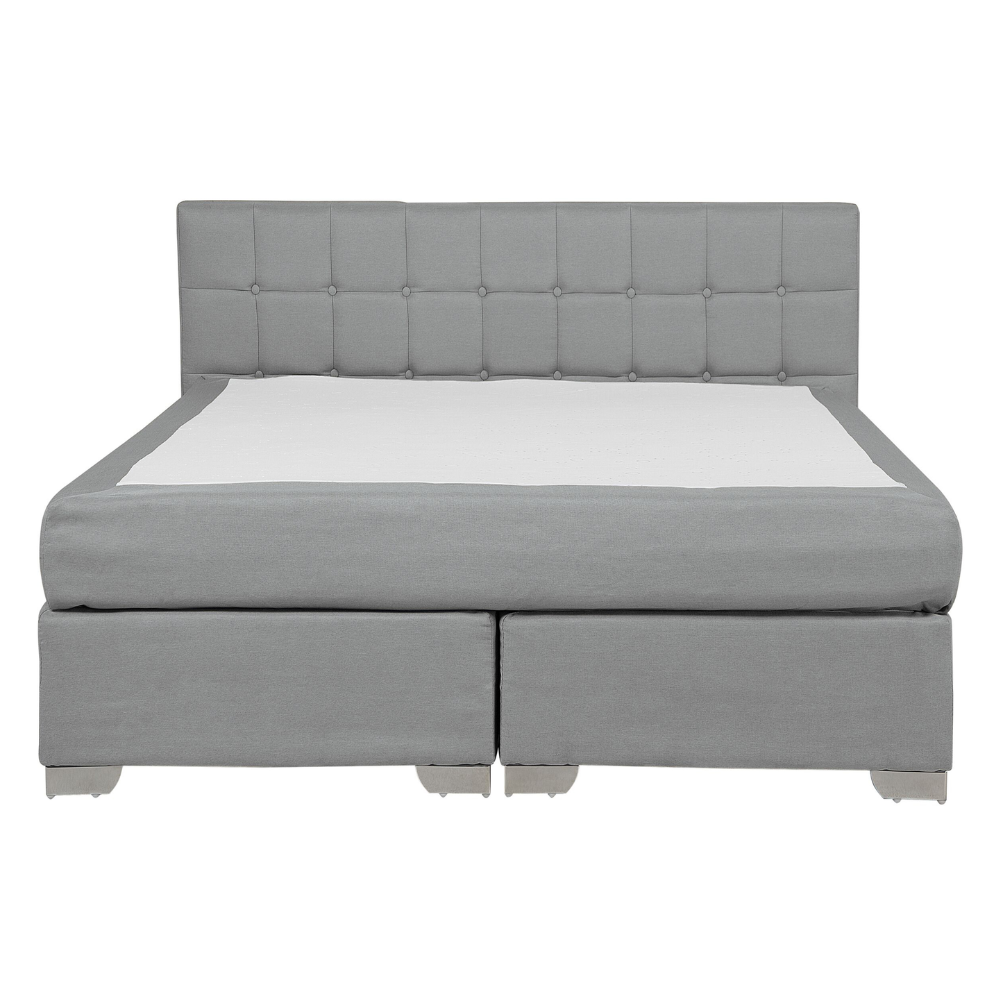 Boxspringbett Stoff ADMIRAL 140 x 200 cm Hellgrau
