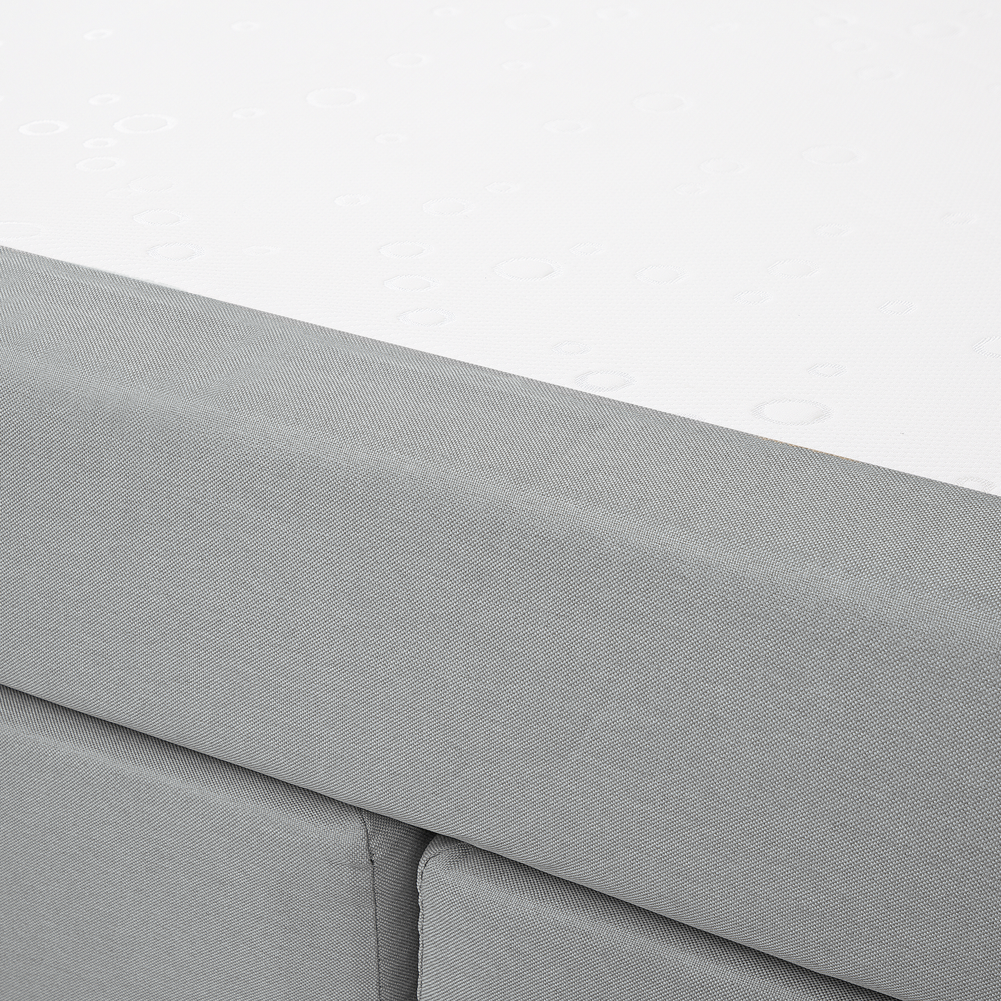 Boxspringbett Stoff ADMIRAL 140 x 200 cm Hellgrau
