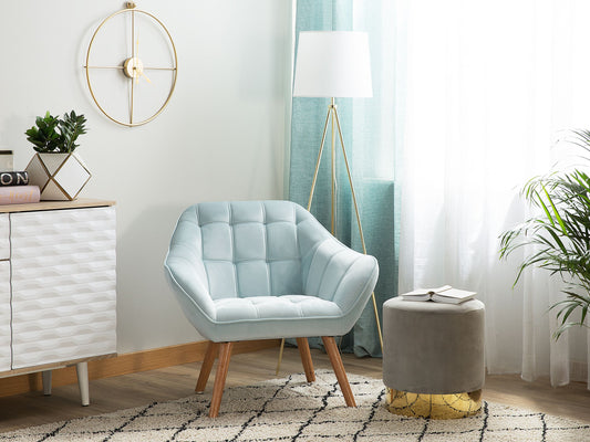 Sessel Samtstoff Hellblau KARIS