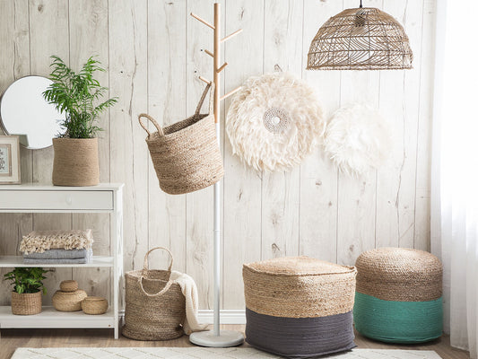 Pouf dunkelgrau 44 x 44 cm KIRAMA