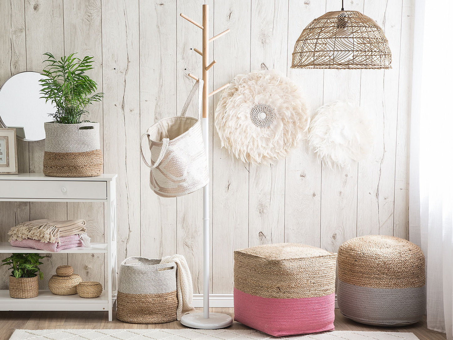 Pouf rosa 44 x 44 cm KIRAMA