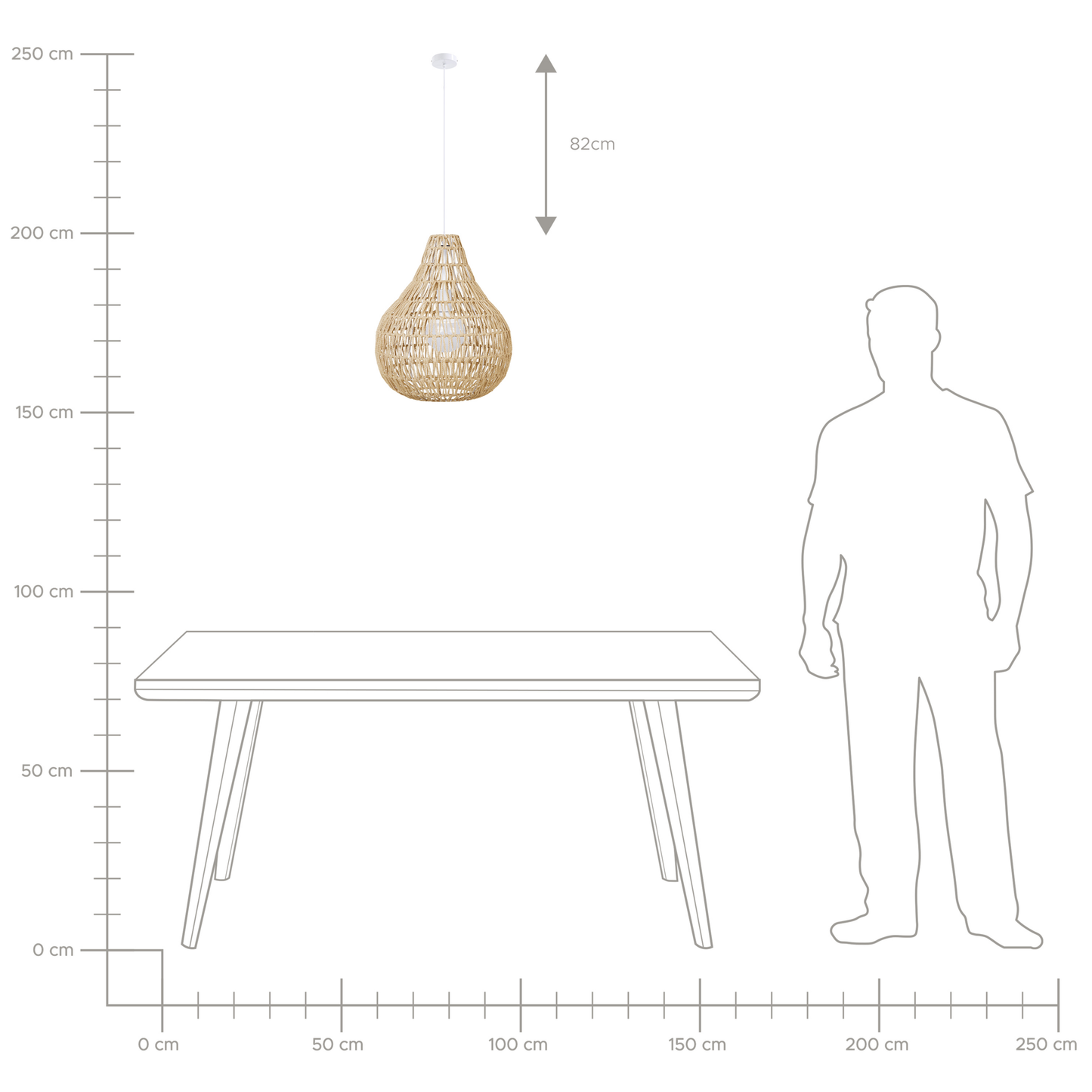 Hängelampe MOLOPO Papier Sandbeige