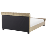 Bett mit Lattenrost Samtstoff AVALLON 160 x 200 cm Beige