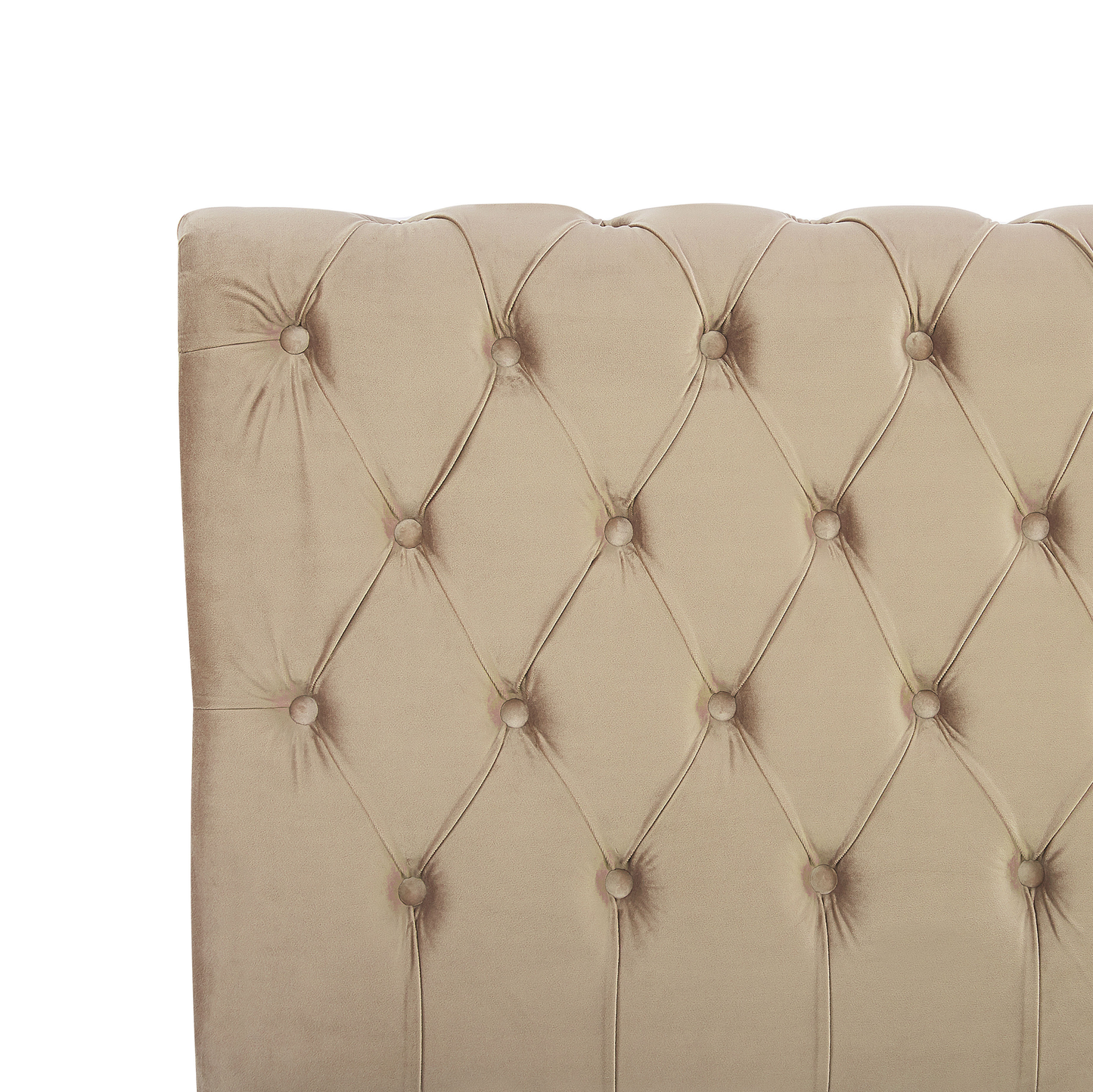 Bett mit Lattenrost Samtstoff AVALLON 160 x 200 cm Beige