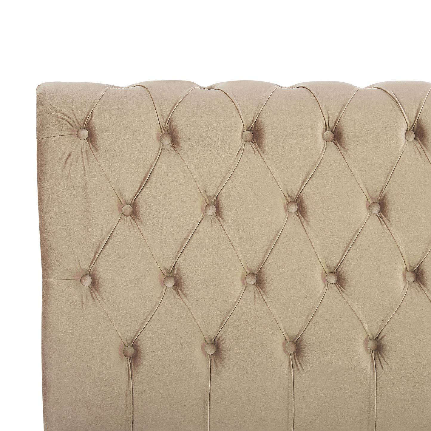 Bett mit Lattenrost Samtstoff AVALLON 180 x 200 cm Beige