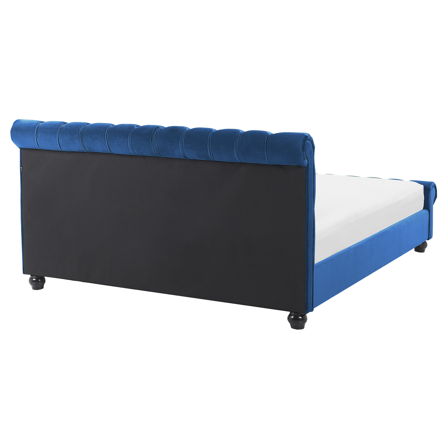 Bett mit Lattenrost Samtstoff AVALLON 160 x 200 cm Marineblau