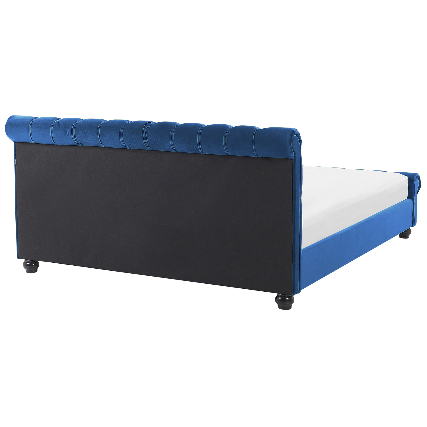 Bett mit Lattenrost Samtstoff AVALLON 180 x 200 cm Marineblau