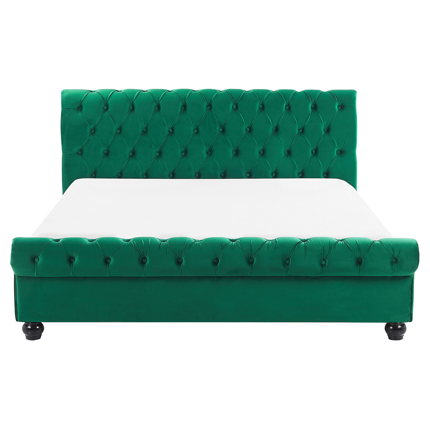 Bett mit Lattenrost Samtstoff AVALLON 160 x 200 cm Smaragdgrün