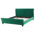 Bett mit Lattenrost Samtstoff AVALLON 160 x 200 cm Smaragdgrün