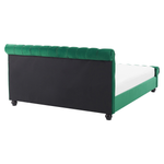 Bett mit Lattenrost Samtstoff AVALLON 160 x 200 cm Smaragdgrün