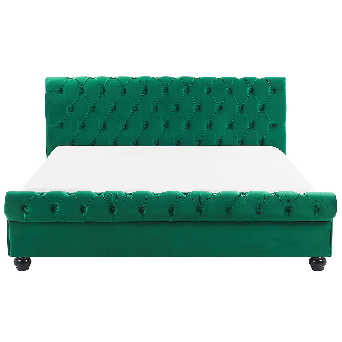 Bett mit Lattenrost Samtstoff AVALLON 180 x 200 cm Smaragdgrün