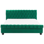 Bett mit Lattenrost Samtstoff AVALLON 180 x 200 cm Smaragdgrün