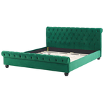 Bett mit Lattenrost Samtstoff AVALLON 180 x 200 cm Smaragdgrün