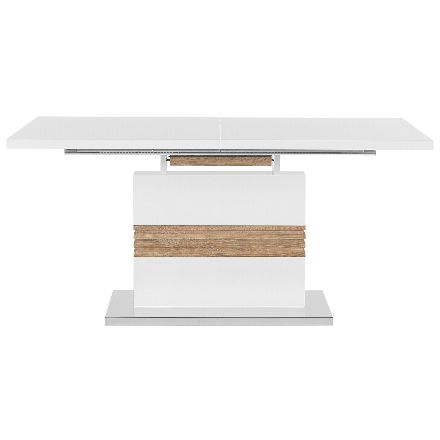 Esstisch weiss / heller Holzfarbton 160/200 x 90 cm ausziehbar SANTANA