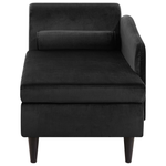 Chaiselongue Samtstoff schwarz linksseitig LUIRO