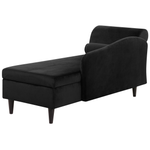 Chaiselongue Samtstoff schwarz linksseitig LUIRO