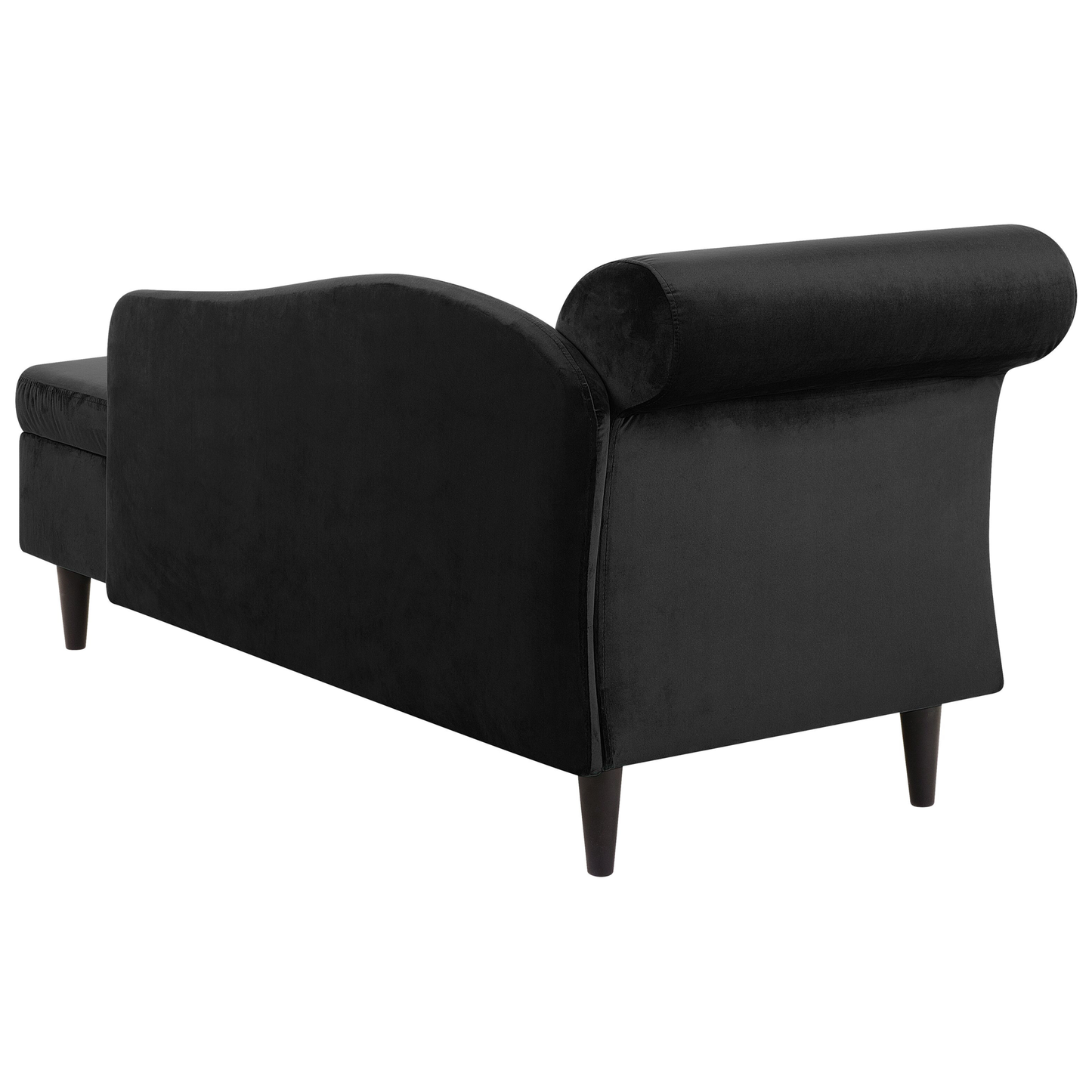 Chaiselongue Samtstoff schwarz linksseitig LUIRO