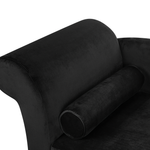 Chaiselongue Samtstoff schwarz linksseitig LUIRO