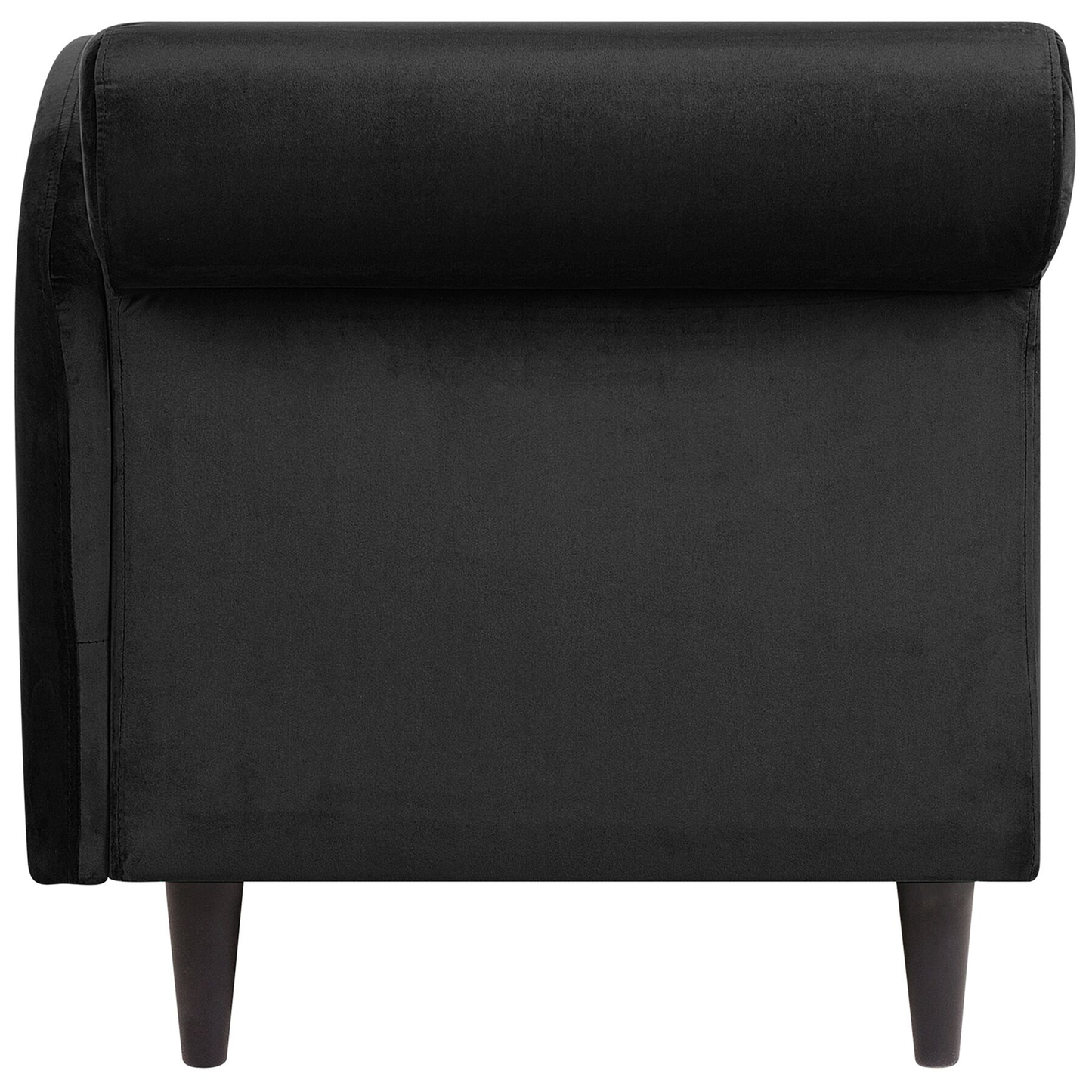 Chaiselongue Samtstoff schwarz linksseitig LUIRO