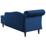 Chaiselongue Samtstoff marineblau linksseitig LUIRO