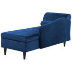 Chaiselongue Samtstoff marineblau linksseitig LUIRO