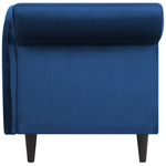 Chaiselongue Samtstoff marineblau linksseitig LUIRO