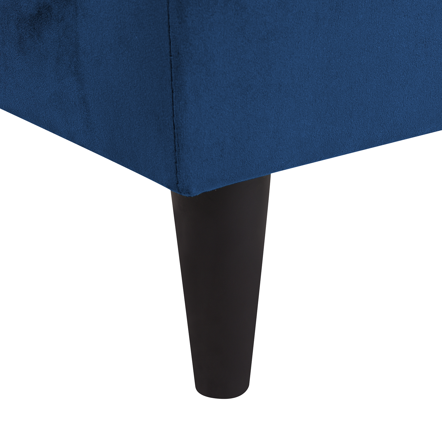 Chaiselongue Samtstoff marineblau linksseitig LUIRO