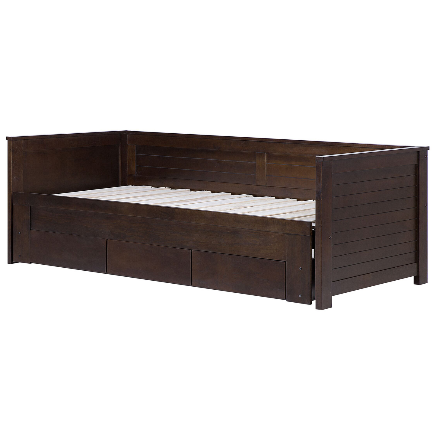 Bett mit Schubladen Holz CAHORS 90 x 200 cm Dunkelbraun