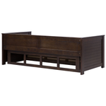Bett mit Schubladen Holz CAHORS 90 x 200 cm Dunkelbraun