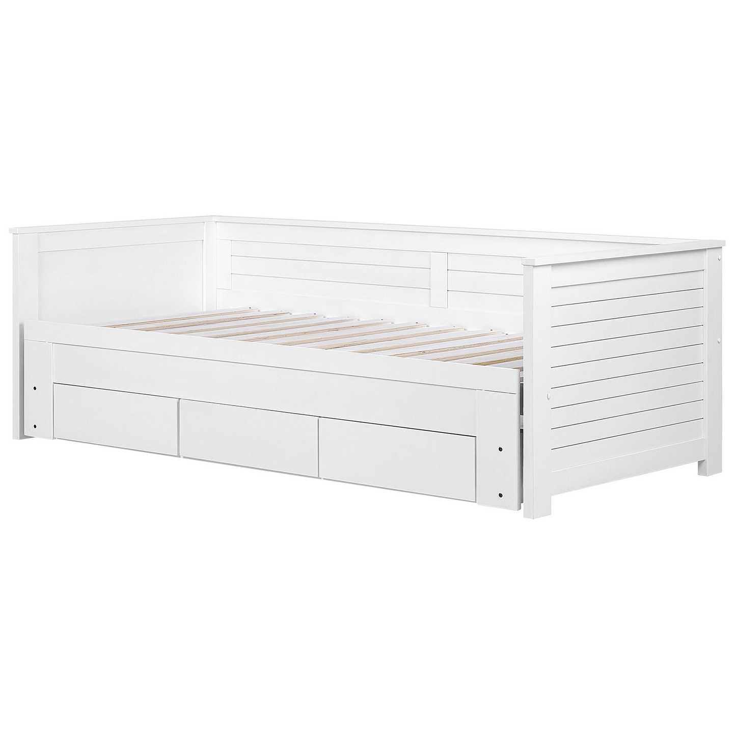 Bett mit Schubladen Holz CAHORS 90 x 200 cm Weiss