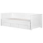 Bett mit Schubladen Holz CAHORS 90 x 200 cm Weiss