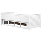 Bett mit Schubladen Holz CAHORS 90 x 200 cm Weiss