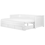 Bett mit Schubladen Holz CAHORS 90 x 200 cm Weiss