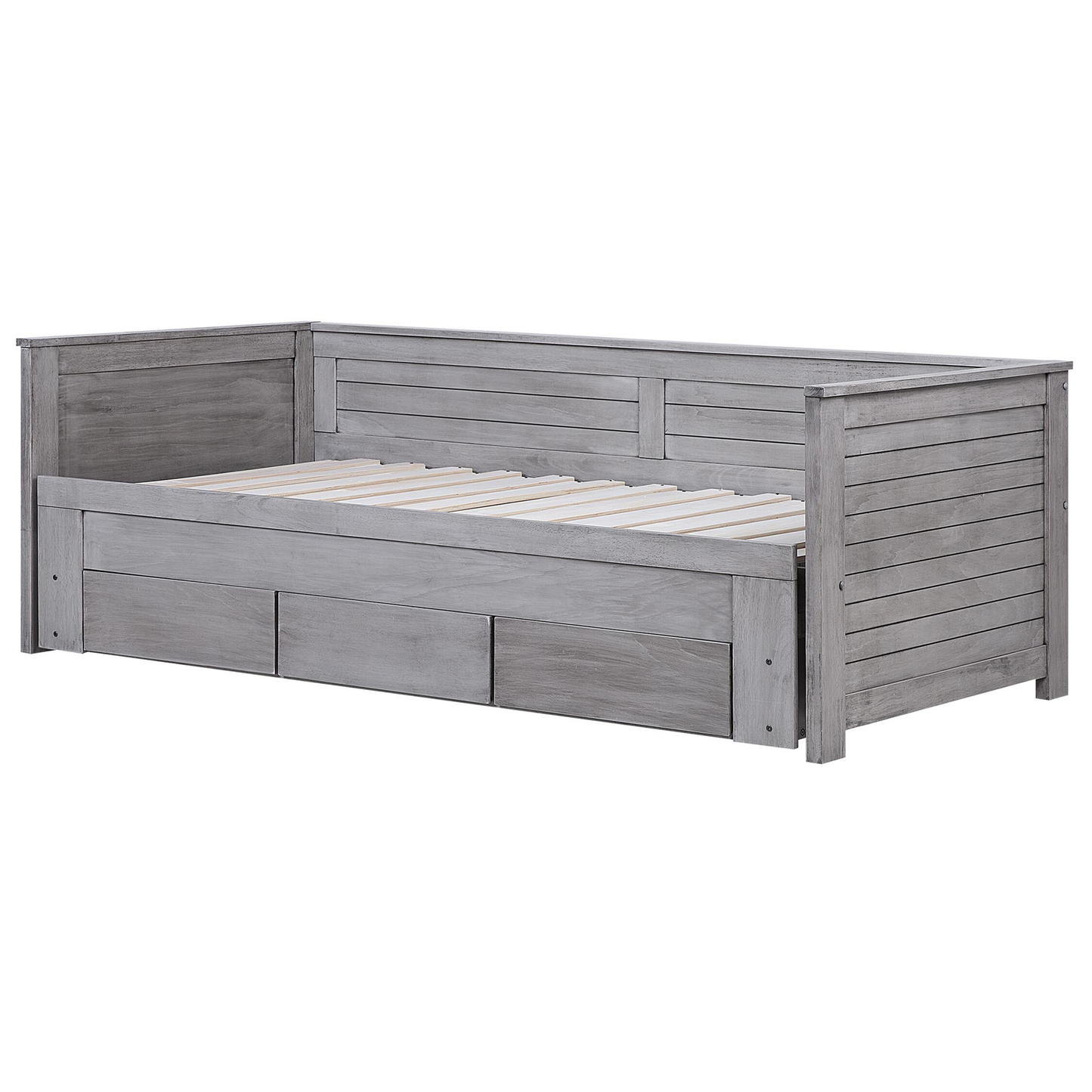 Bett mit Schubladen Holz CAHORS 90 x 200 cm Grau