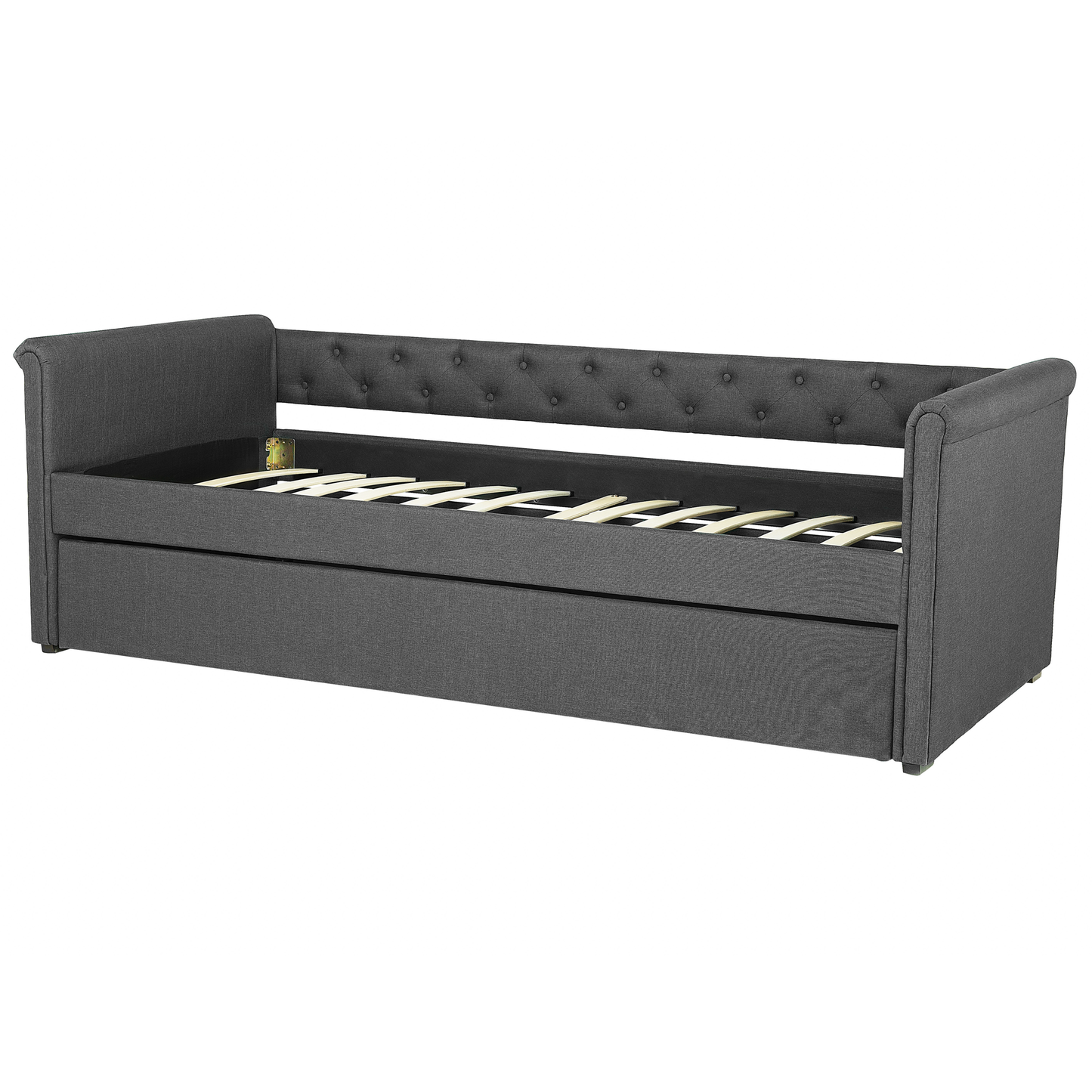 Ausziehbett Stoff LIBOURNE 90 x 200 cm Dunkelgrau
