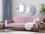 3-Sitzer Schlafsofa Samtstoff rosa VISNES