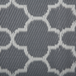 Outdoor Teppich grau 90 x 180 cm marokkanisches Muster zweiseitig Kurzflor SURAT