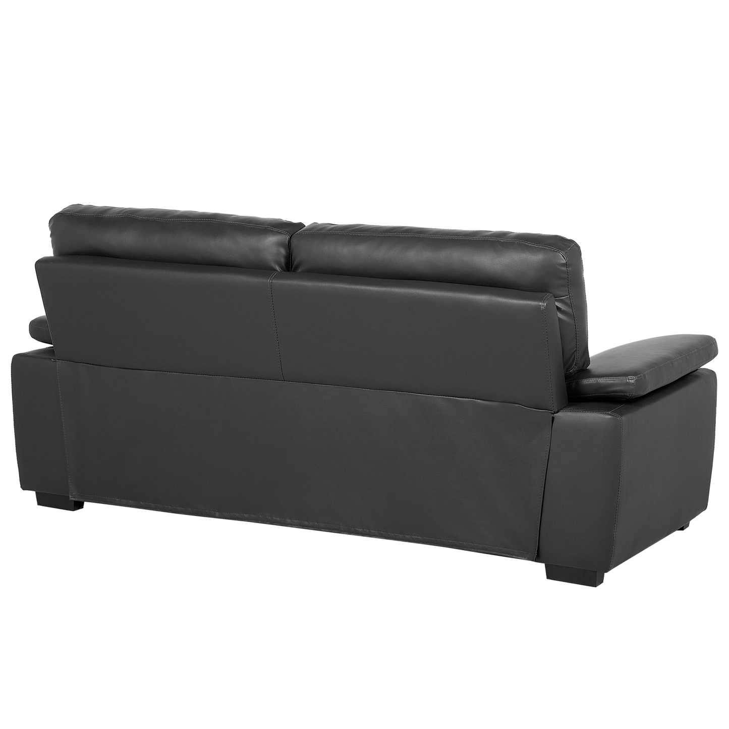 3-Sitzer Sofa Kunstleder schwarz VOGAR