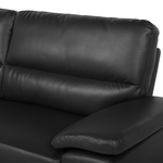 3-Sitzer Sofa Kunstleder schwarz VOGAR