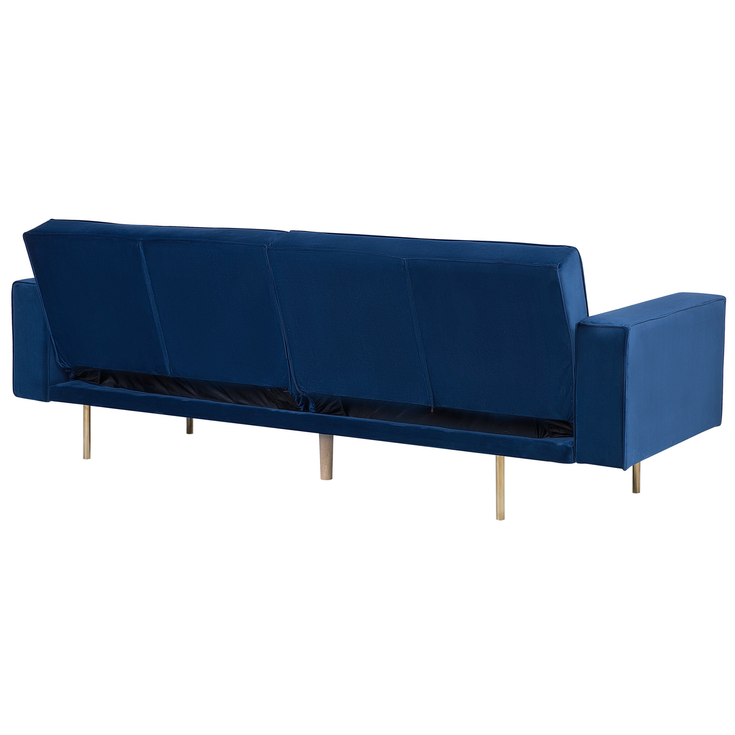 3-Sitzer Schlafsofa Samtstoff marineblau VISNES