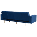 3-Sitzer Schlafsofa Samtstoff marineblau VISNES