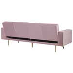 3-Sitzer Schlafsofa Samtstoff rosa VISNES