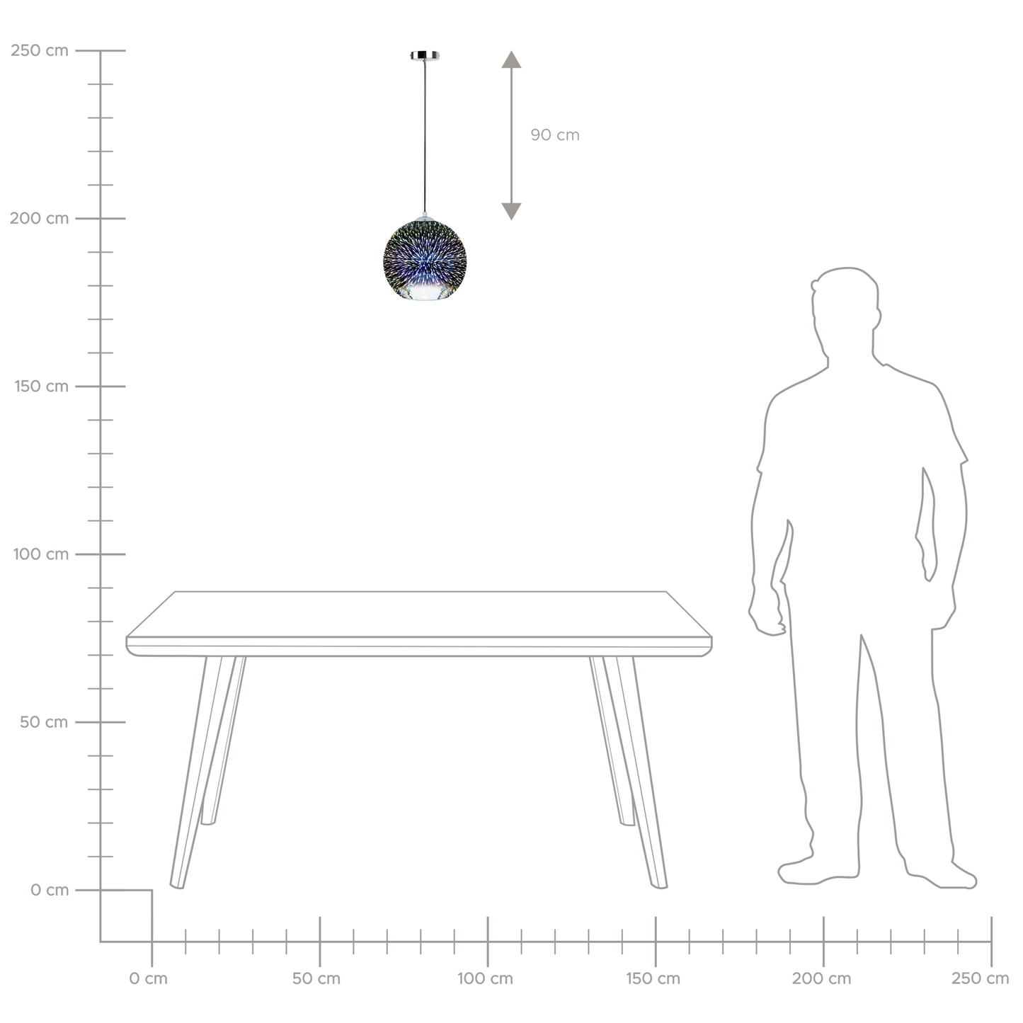 Hängelampe SESSERA Glas Silber