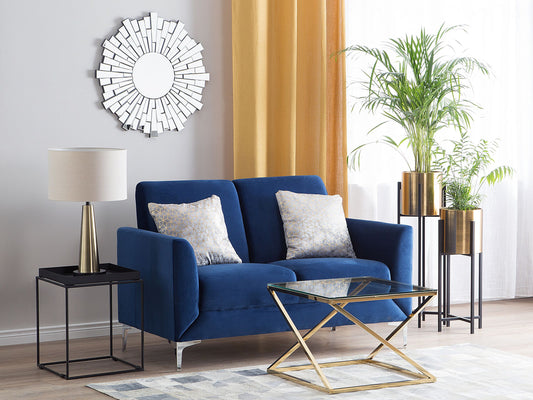 2-Sitzer Sofa Samtstoff marineblau FENES